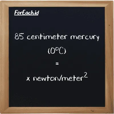 Example centimeter mercury (0<sup>o</sup>C) to newton/meter<sup>2</sup> conversion (85 cmHg to N/m<sup>2</sup>)